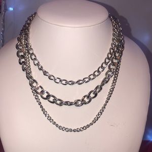 3 Sterling silver individual chain link necklaces